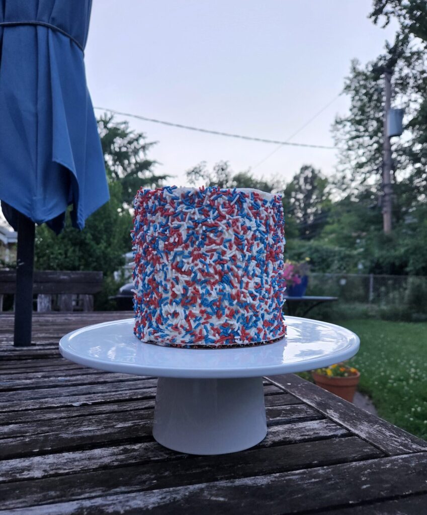 how to cover a cake in sprinkles