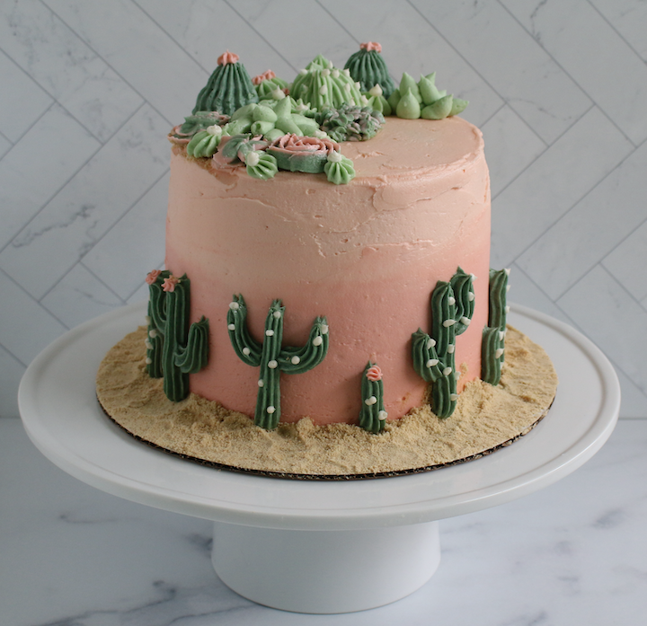 buttercream cactus cake