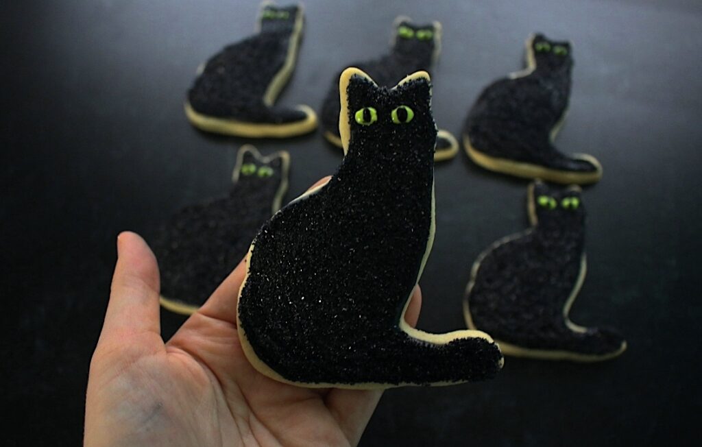 Black Cat Sprinkle Sugar Cookies