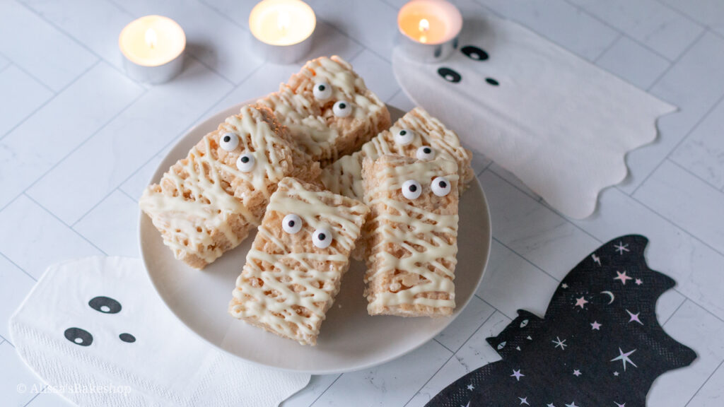 easy rice krispie mummy treats