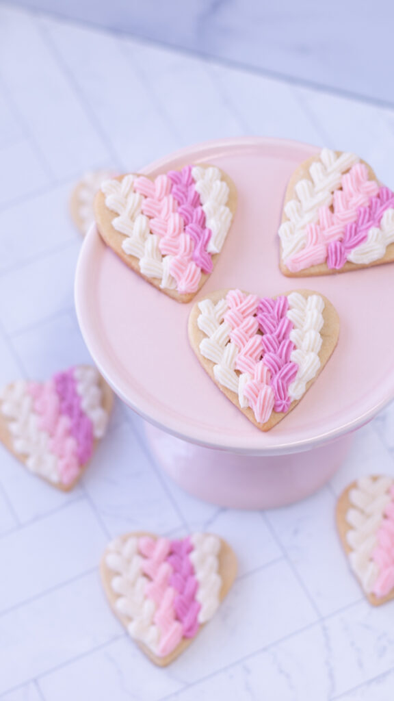 Buttercream heart cookies