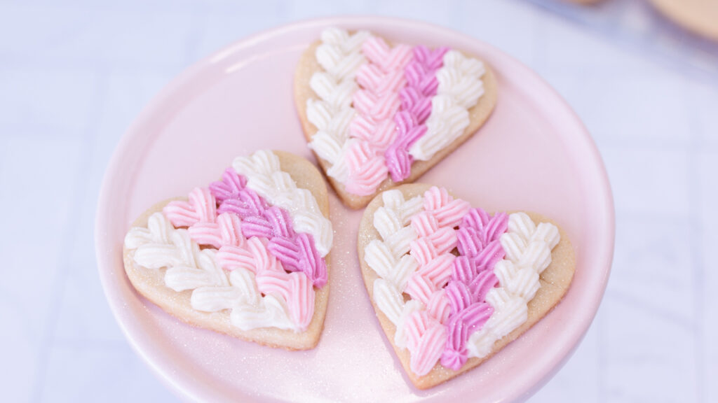 Heart shaped cookies decorated