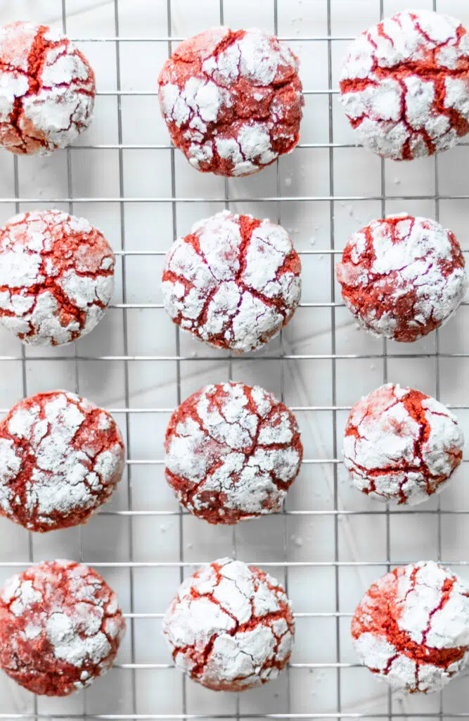 red velvet crinkle cookies