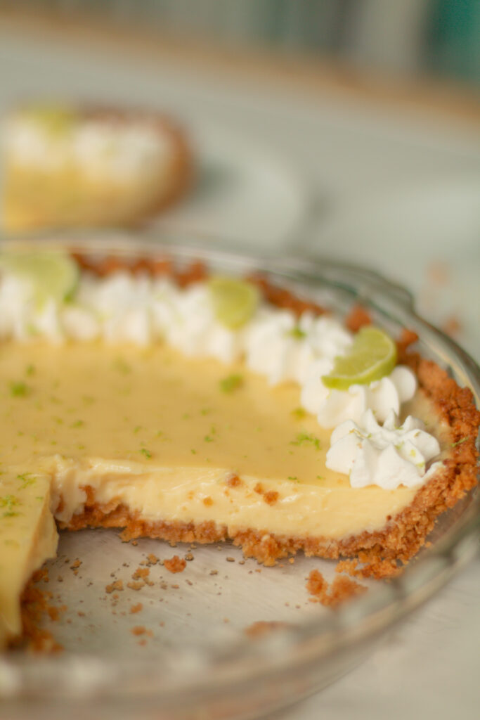 key lime pie in pie dish