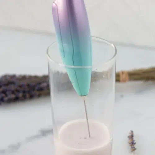 iced matcha latte with lavender cold foam