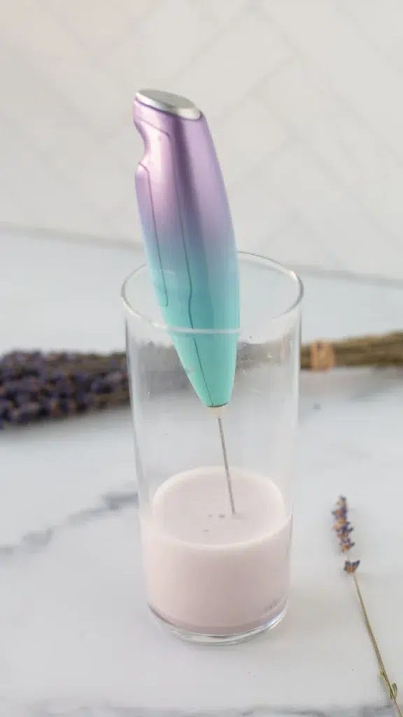 iced matcha latte with lavender cold foam