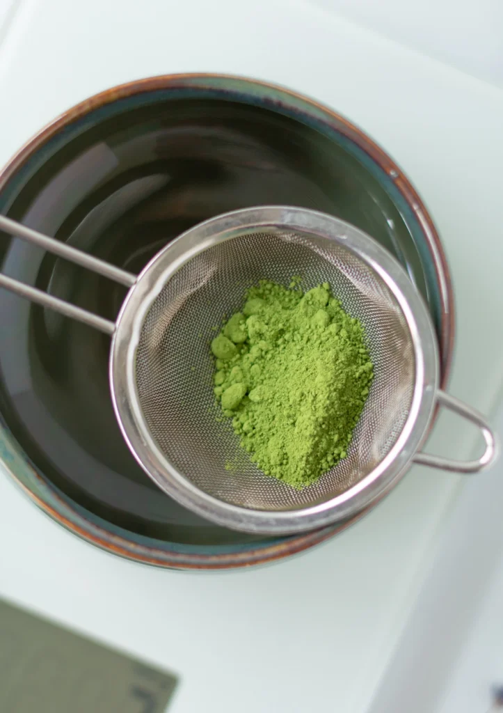 iced matcha latte with lavender cold foam