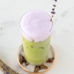 iced matcha with lavender cold foam