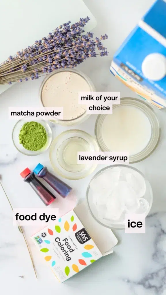 iced matcha latte lavender cold foam